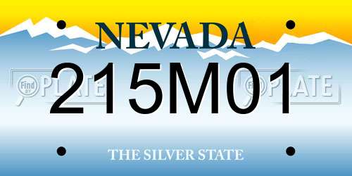 215M01 Nevada License Plate