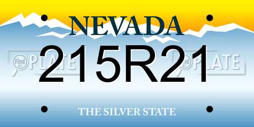 215R21 Nevada License Plate
