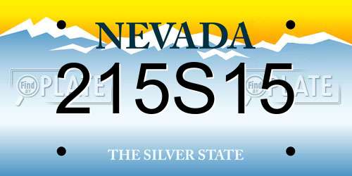 215S15 Nevada License Plate