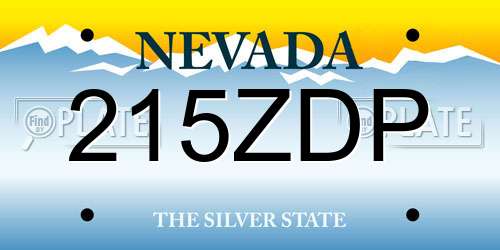 215ZDP Nevada License Plate