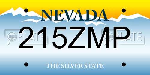 215ZMP Nevada License Plate