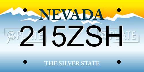 215ZSH Nevada License Plate