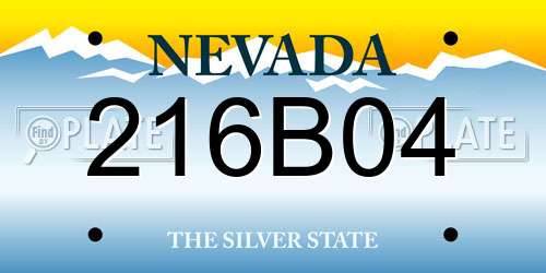 216B04 Nevada License Plate