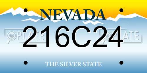 216C24 Nevada License Plate