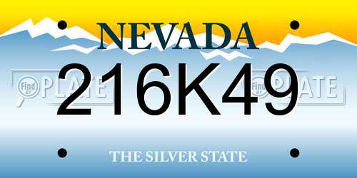 216K49 Nevada License Plate