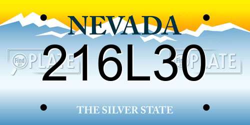 216L30 Nevada License Plate