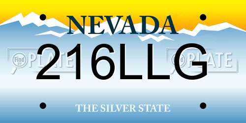 216LLG Nevada License Plate