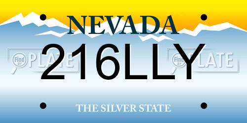 216LLY Nevada License Plate