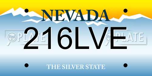 216LVE Nevada License Plate