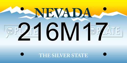 216M17 Nevada License Plate