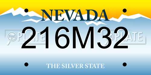 216M32 Nevada License Plate