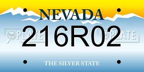216R02 Nevada License Plate