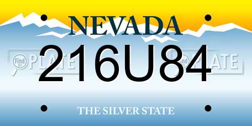 216U84 Nevada License Plate
