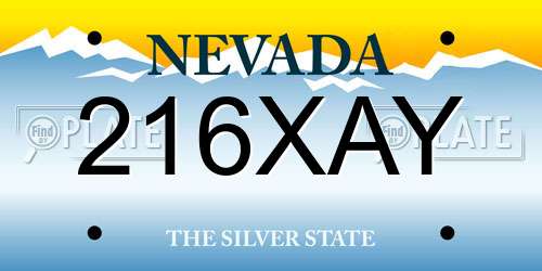 216XAY Nevada License Plate