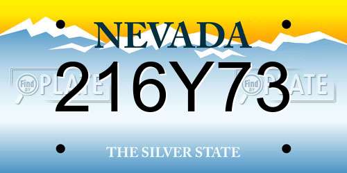 216Y73 Nevada License Plate
