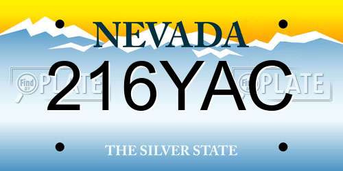 216YAC Nevada License Plate