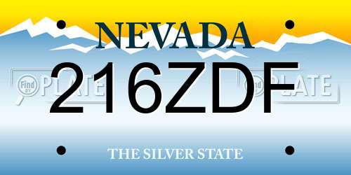 216ZDF Nevada License Plate