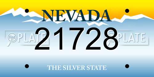 21728 Nevada License Plate