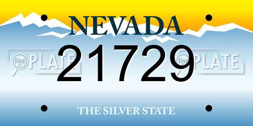 21729 Nevada License Plate