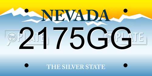 2175GG Nevada License Plate