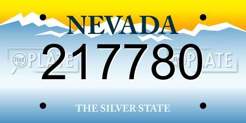 217780 Nevada License Plate