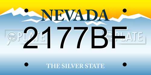 2177BF Nevada License Plate