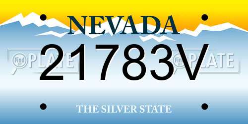 21783V Nevada License Plate