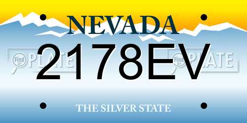 2178EV Nevada License Plate