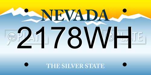 2178WH Nevada License Plate