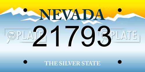 21793 Nevada License Plate
