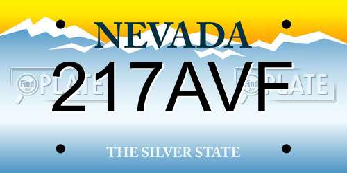 217AVF Nevada License Plate