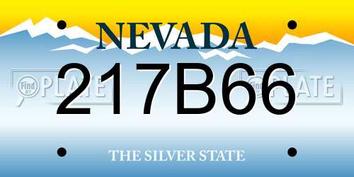 217B66 Nevada License Plate