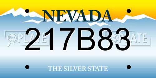 217B83 Nevada License Plate
