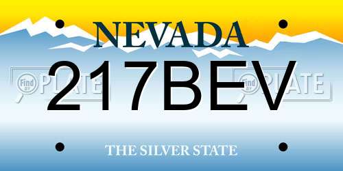 217BEV Nevada License Plate