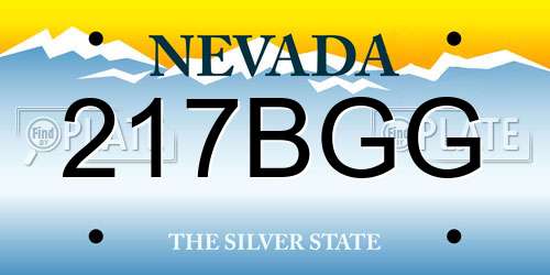 217BGG Nevada License Plate