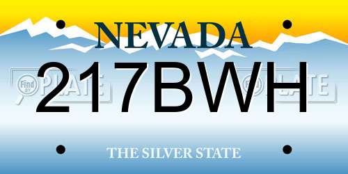 217BWH Nevada License Plate
