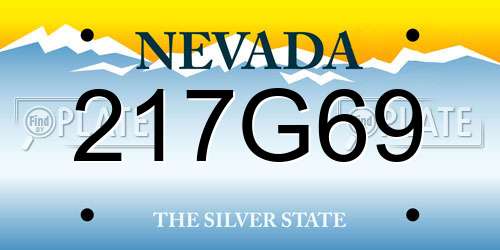 217G69 Nevada License Plate