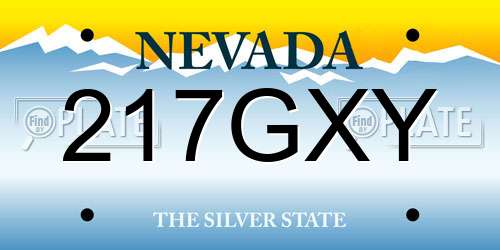 217GXY Nevada License Plate