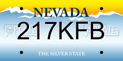 217KFB Nevada License Plate