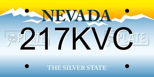 217KVC Nevada License Plate
