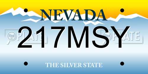 217MSY Nevada License Plate