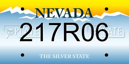 217R06 Nevada License Plate