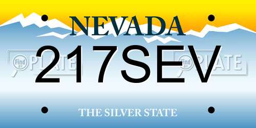 217SEV Nevada License Plate