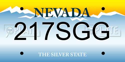 217SGG Nevada License Plate