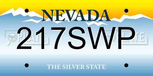 217SWP Nevada License Plate