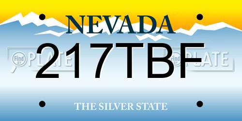 217TBF Nevada License Plate