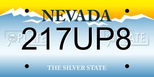 217UP8 Nevada License Plate