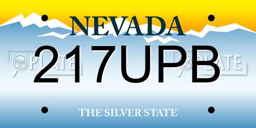 217UPB Nevada License Plate