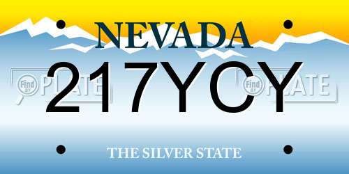 217YCY Nevada License Plate