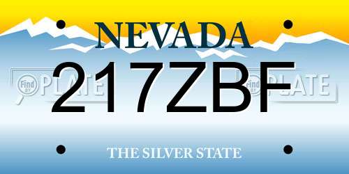 217ZBF Nevada License Plate